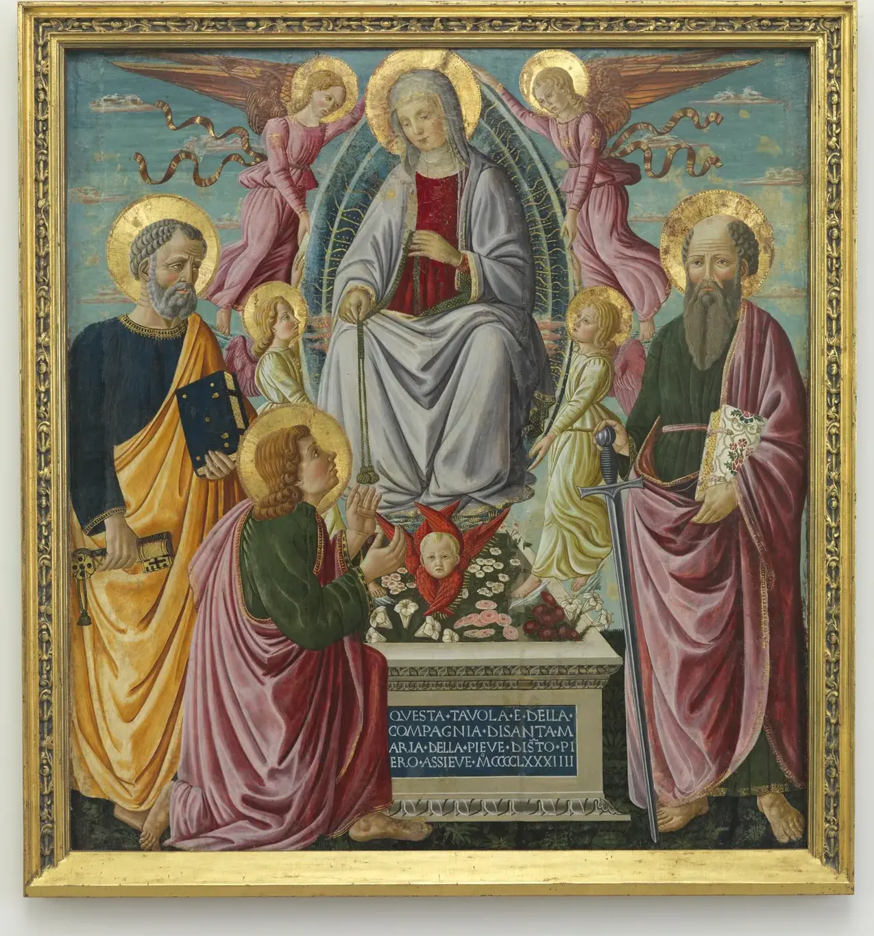 Madonna della Cintola (1484) by Bernardo di Stefano Rosselli — original painting reproduced as a hand-painted oil on canvas