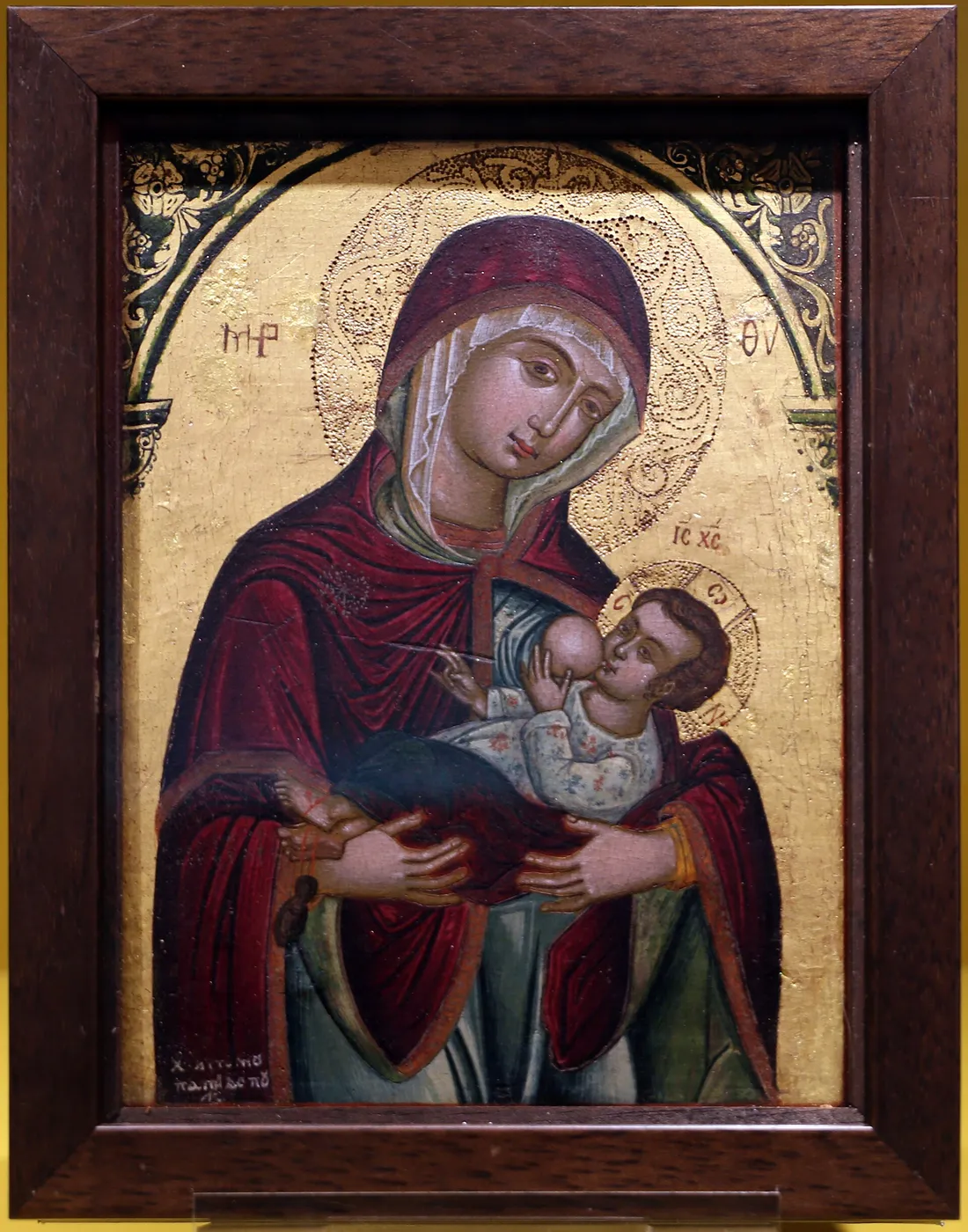 Madonna lactans (1500) by Antonios Papadopoulos — original painting reproduced as a hand-painted oil on canvas
