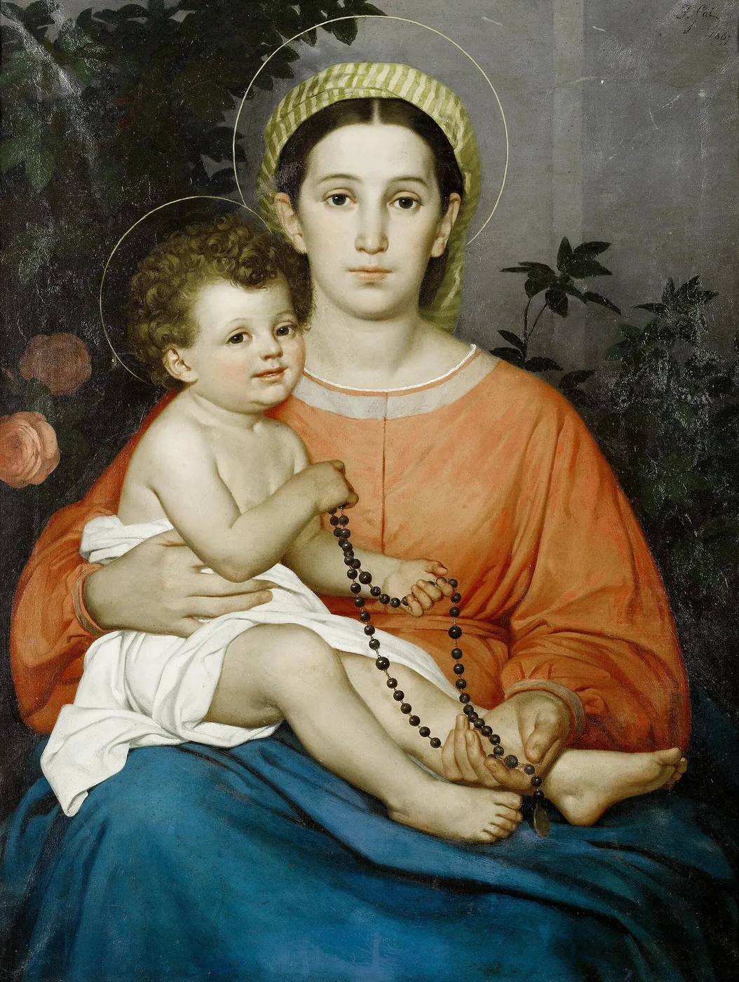 Madonna mit Kind (1867) by Francesco Gai — original painting reproduced as a hand-painted oil on canvas