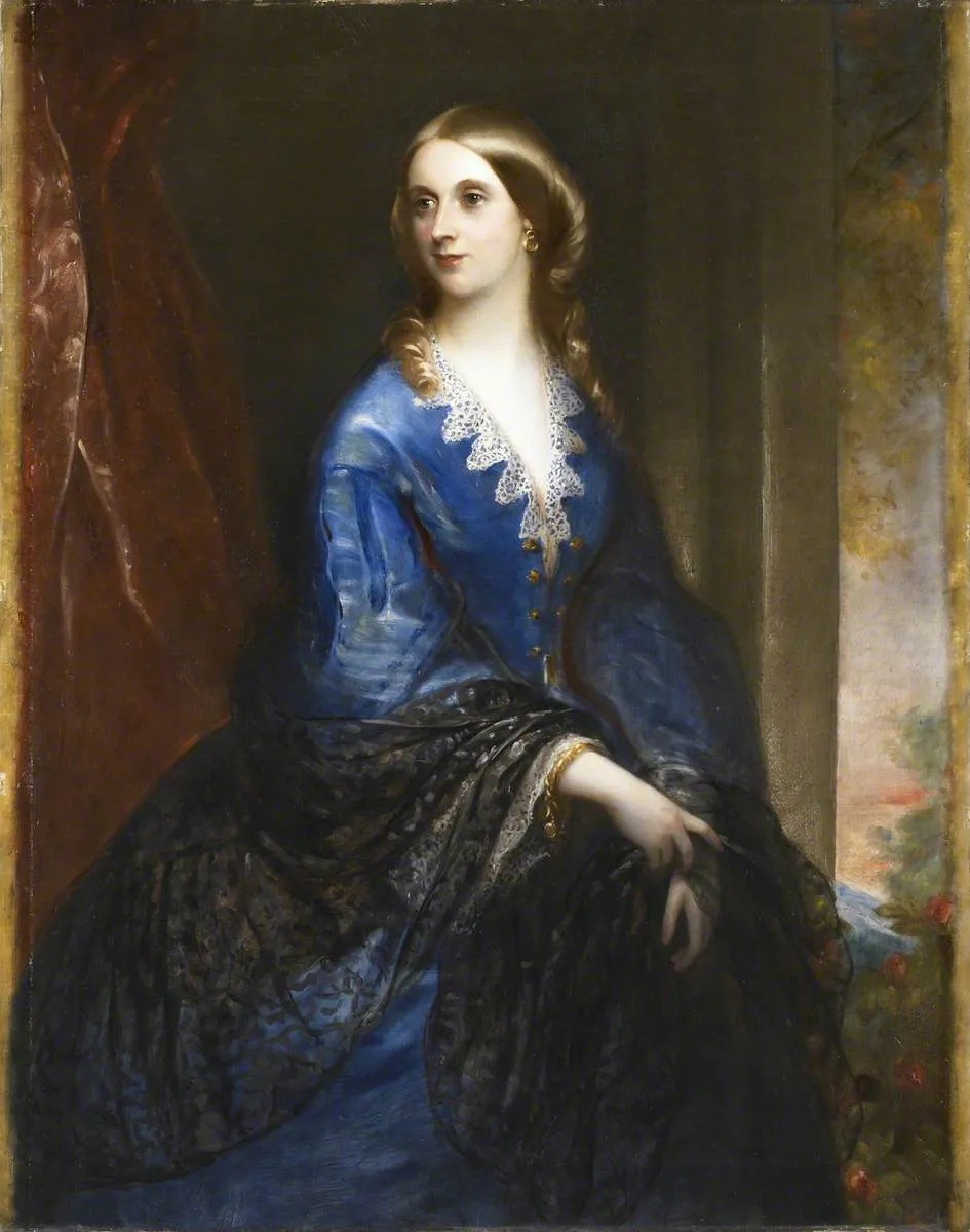 Maria Harriet Hesketh, Lady Palk (1826-1905) later Baroness Haldon (1860) by Filippo Grispini — original painting reproduced as a hand-painted oil on canvas