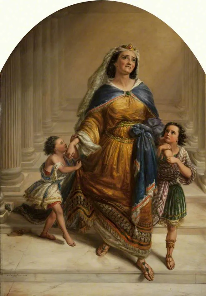 Mariamne, Wife of King Herod, and Her Children going to Their Execution (1868) by Edward Hopley — original painting reproduced as a hand-painted oil on canvas