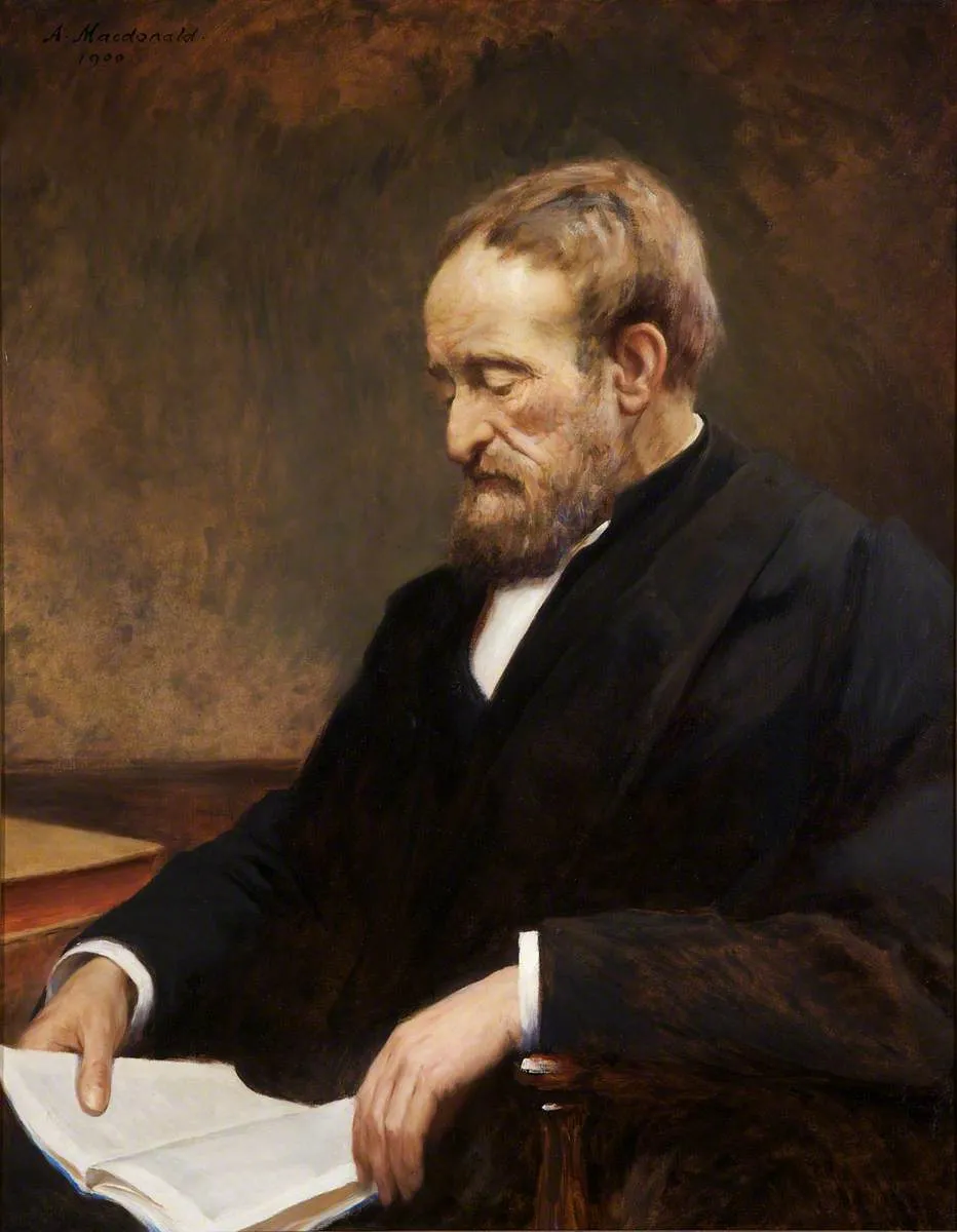 Mark Pattison (1813–1884), Rector (1861–1884) (1900) by Alexander MacDonald — original painting reproduced as a hand-painted oil on canvas