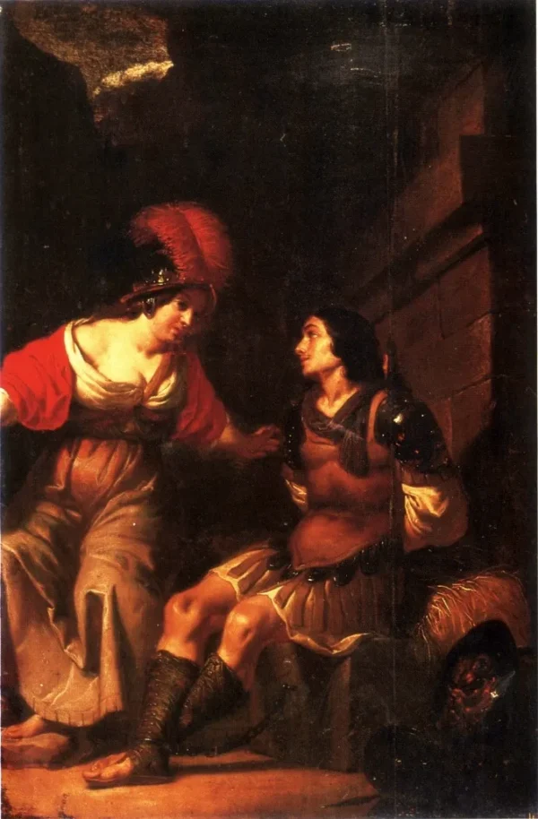 Mars and Minerva. (1659) by Casper Casteleyn — original painting reproduced as a hand-painted oil on canvas