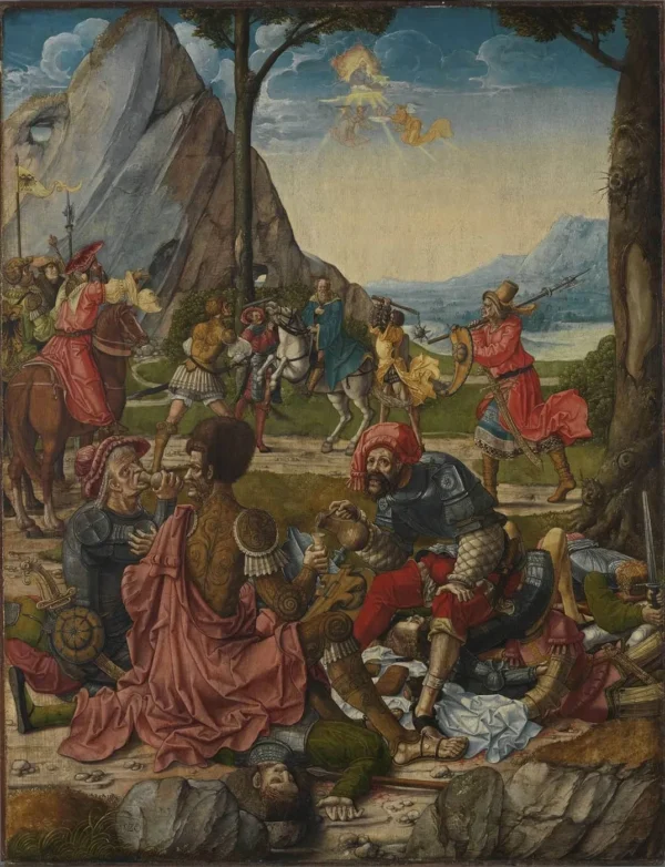 Martyrdom of the Theban Legion (1520) by Anton Woensam — original painting reproduced as a hand-painted oil on canvas