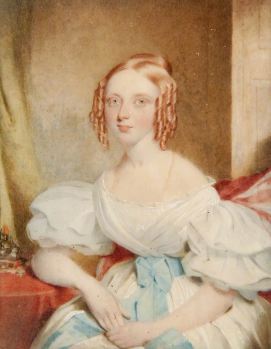 Mary Oswald Brown of Shield Hall (b.1819), as a Young Woman (1847) by Edward Robertson — original painting reproduced as a hand-painted oil on canvas