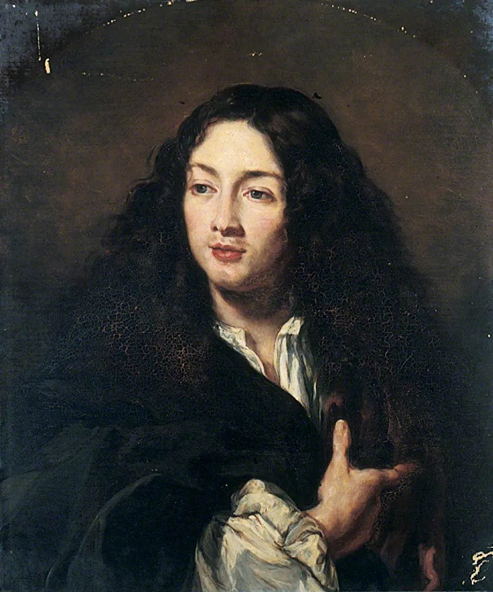 Michel Baron (1653–1729) (copy of Claude Lefebvre) (1859) by Emma Novello — original painting reproduced as a hand-painted oil on canvas