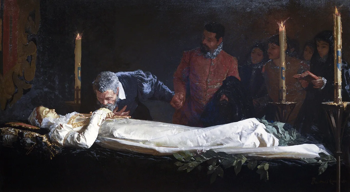 Michelangelo and Vittoria Colonna (1880) by Francesco Jacovacci — original painting reproduced as a hand-painted oil on canvas