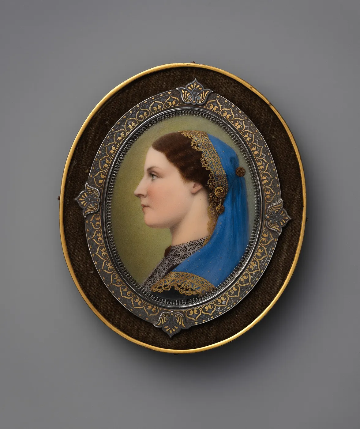 Miniature of Mabel Morrison (1866) by Charles Lepec — original painting reproduced as a hand-painted oil on canvas