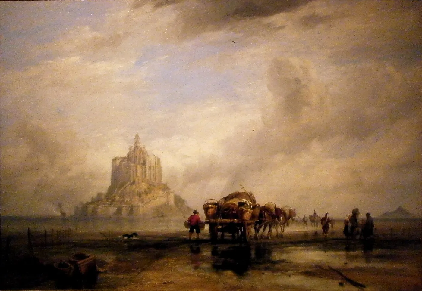 Mont Saint-Michel, Normandy (1838) by Edward William Cooke — original painting reproduced as a hand-painted oil on canvas