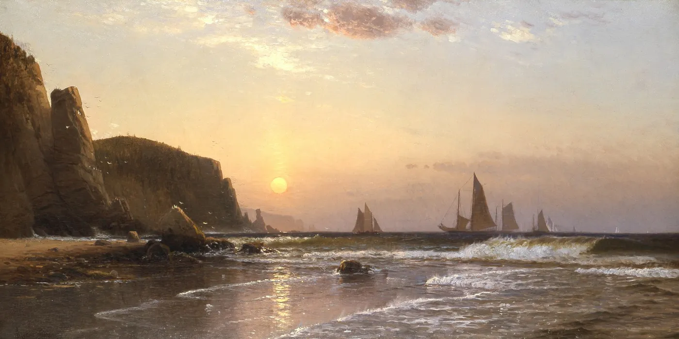 Morning at Grand Manan (1878) by Alfred Thompson Bricher — original painting reproduced as a hand-painted oil on canvas