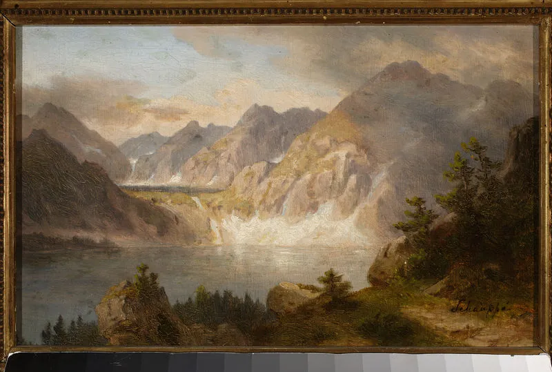 Morskie Oko Lake by Alfred Schouppé — original painting reproduced as a hand-painted oil on canvas