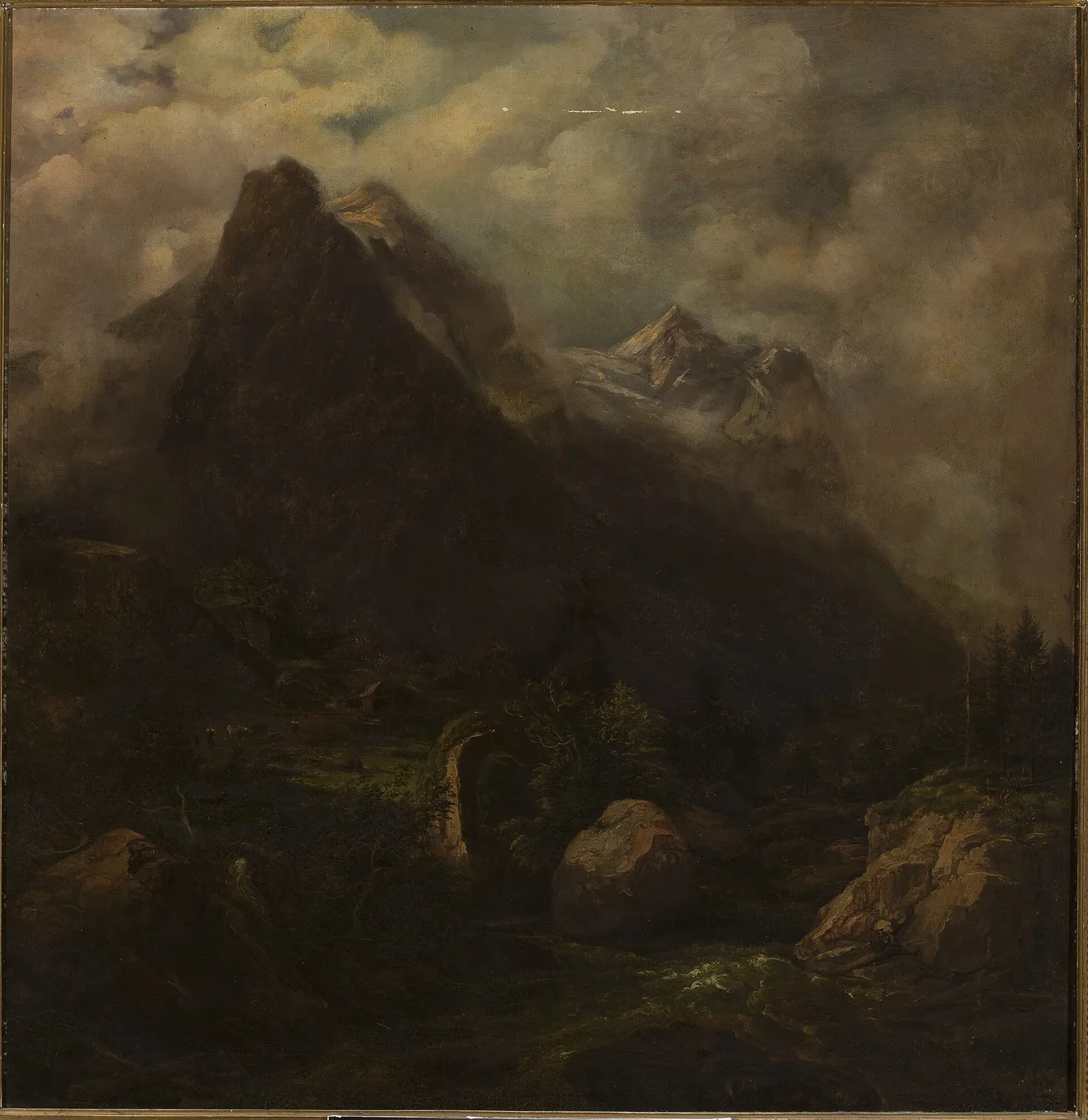 Mountain landscape by Carl Wagner — original painting reproduced as a hand-painted oil on canvas