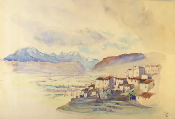 Mountain Village by Charles Fell — original painting reproduced as a hand-painted oil on canvas