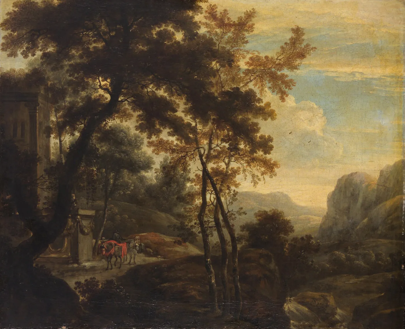 Mountainous landscape (1661) by Carl Ferdinand Fabritius — original painting reproduced as a hand-painted oil on canvas