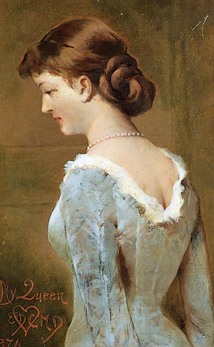 My Queen (1876) by Edwin Douglas — original painting reproduced as a hand-painted oil on canvas