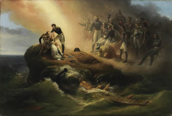 Napoleon's Tomb (1821) by Horace Vernet — original painting reproduced as a hand-painted oil on canvas