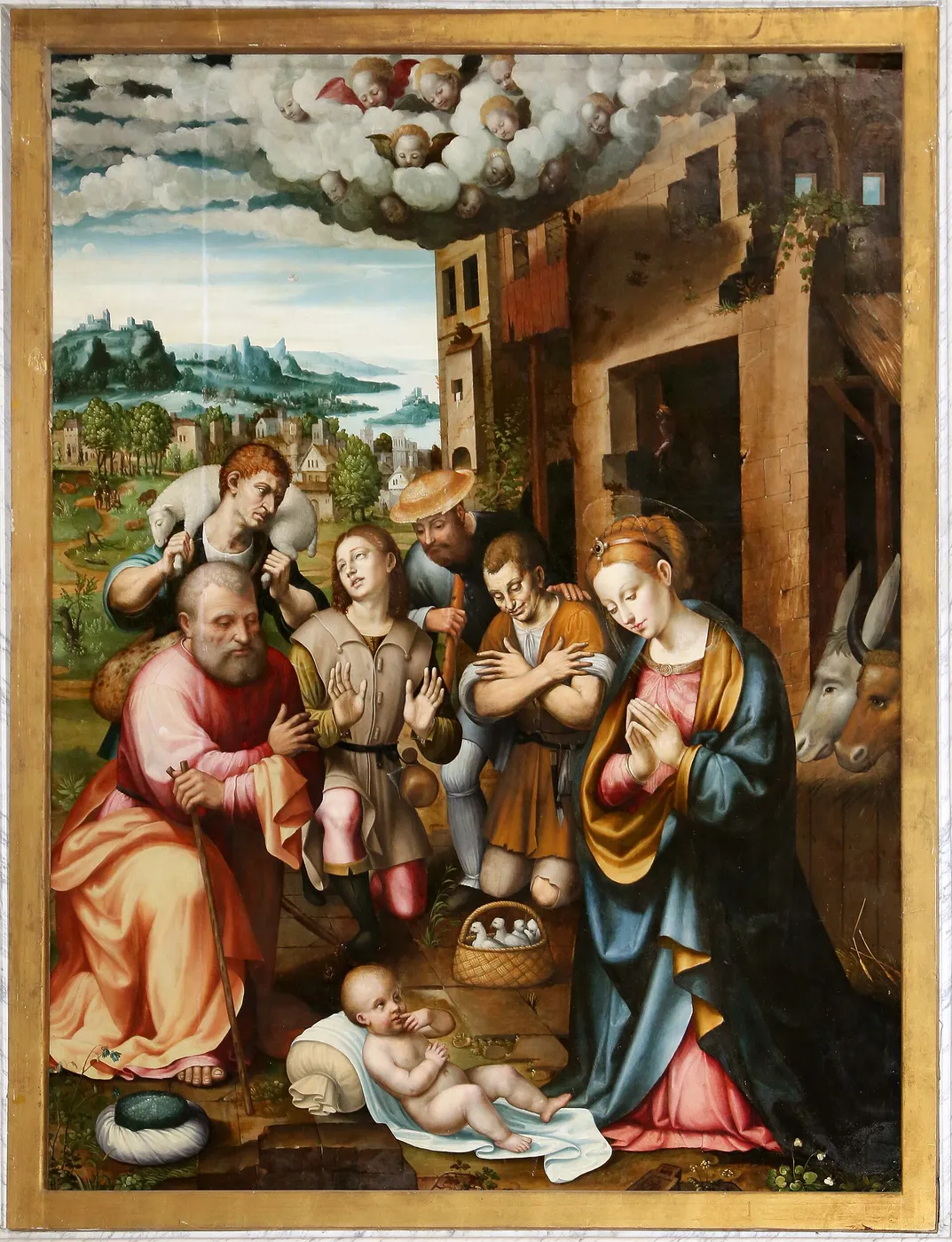 Nativity (1535) by Antonio Semini — original painting reproduced as a hand-painted oil on canvas