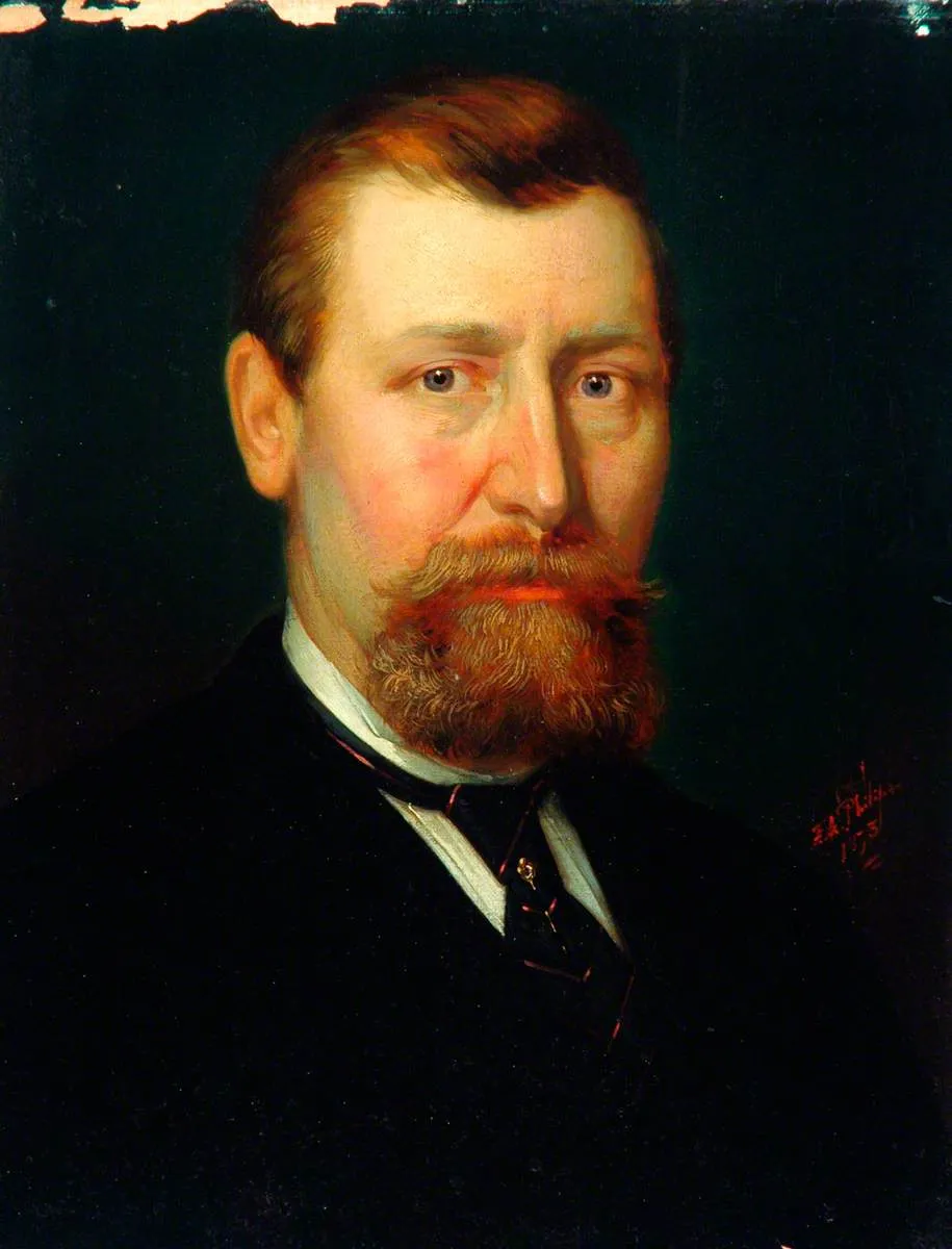 Nebajoth Denton (1873) by Frank Albert Philips — original painting reproduced as a hand-painted oil on canvas
