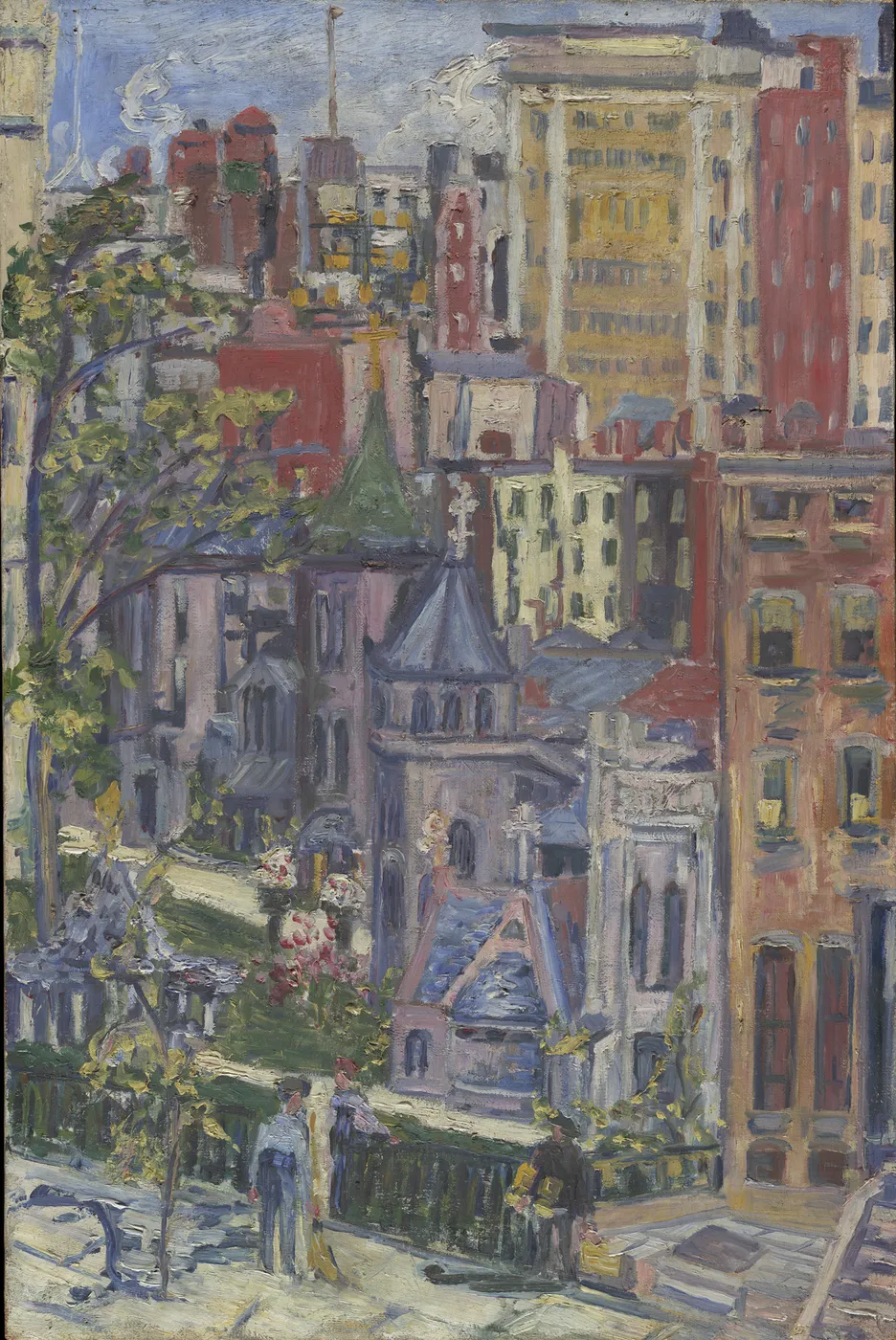 New York: The Little Church around the Corner (1920) by Dorothea A. Dreier — original painting reproduced as a hand-painted oil on canvas