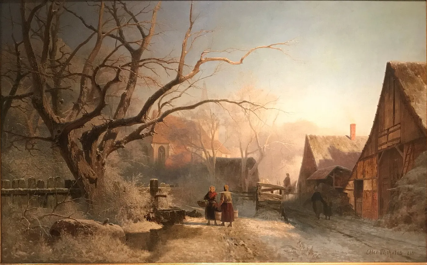 Nienberge (1866) by Alexander Michelis — original painting reproduced as a hand-painted oil on canvas