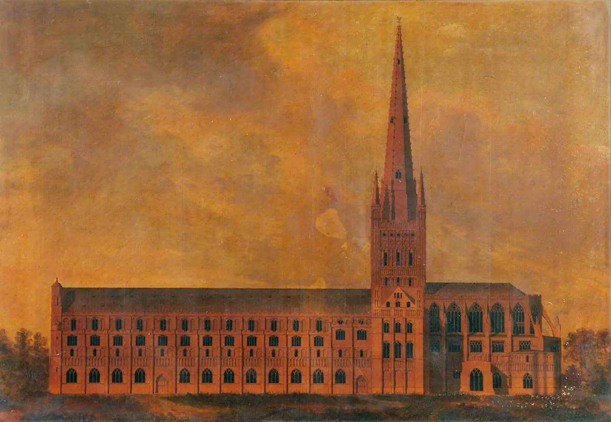 Norwich Cathedral, Norfolk by Benjamin Sewell — original painting reproduced as a hand-painted oil on canvas