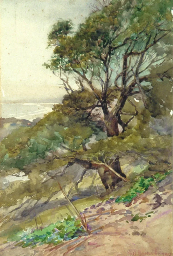 NZ Coast Scene by Edward Noel Barraud — original painting reproduced as a hand-painted oil on canvas