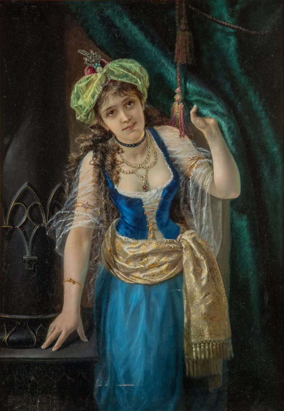 Oriental Beauty by Alexey Trankovsky — original painting reproduced as a hand-painted oil on canvas