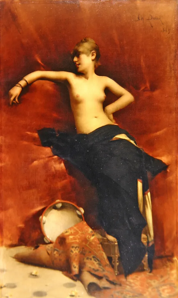 "Oriental Dancer", also known as "Salomé" (1885) by Charles-Edmond Daux — original painting reproduced as a hand-painted oil on canvas