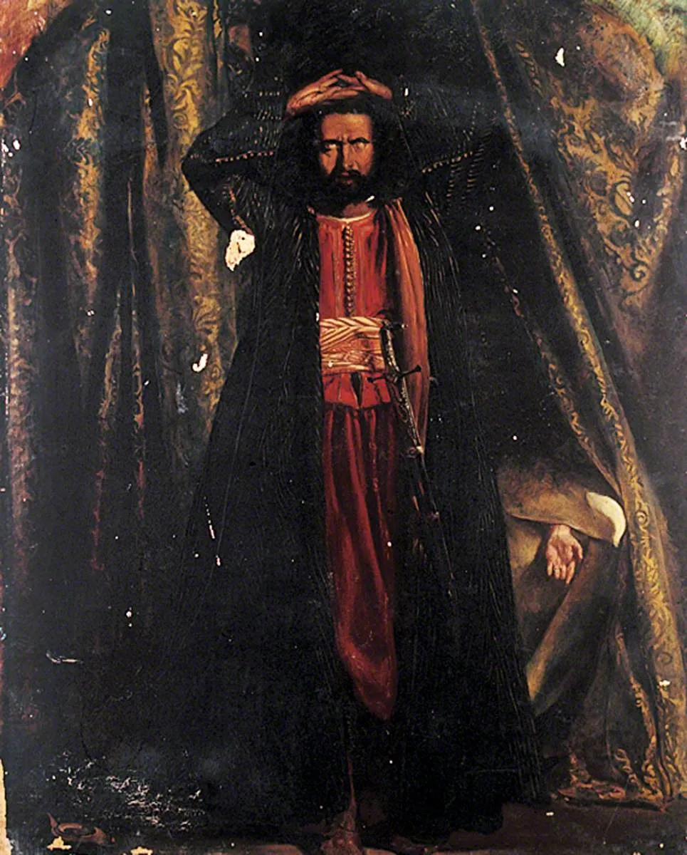 Othello’s Despair (1851) by Alexander Christie — original painting reproduced as a hand-painted oil on canvas