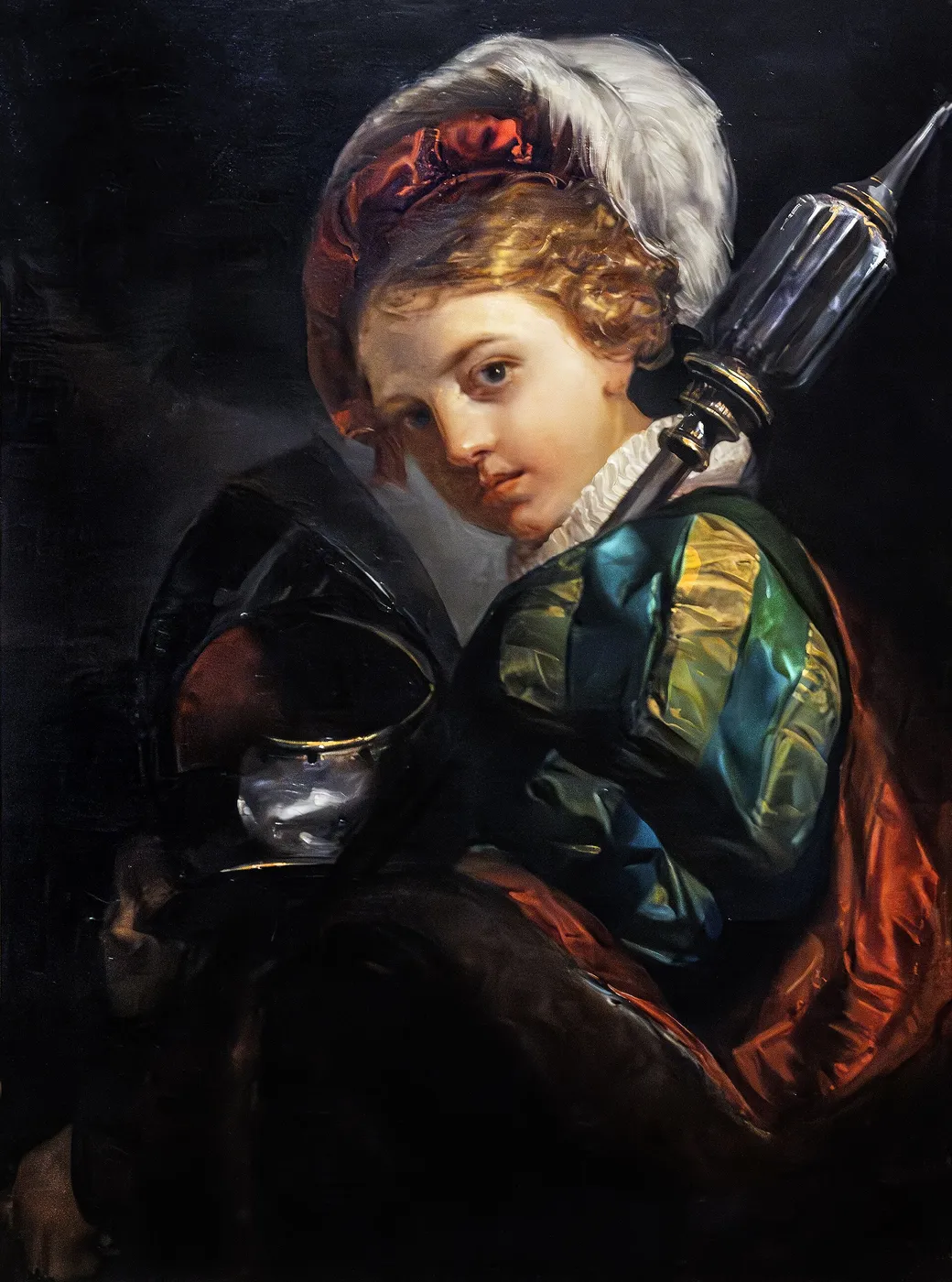 Page. (1854) by Eugenio Moretti Larese — original painting reproduced as a hand-painted oil on canvas