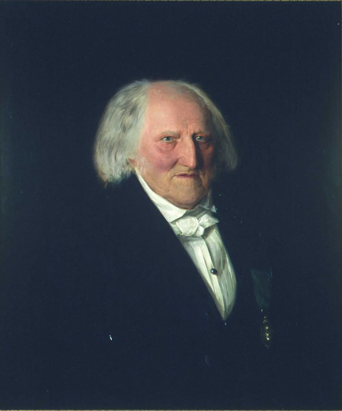 Painting. Portrait of Steenstrup. (1855) by Christian Olsen — original painting reproduced as a hand-painted oil on canvas