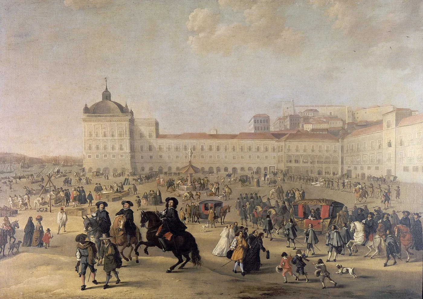 Palace Square of Lisbon in 1662 (1686) by Dirk Stoop — original painting reproduced as a hand-painted oil on canvas