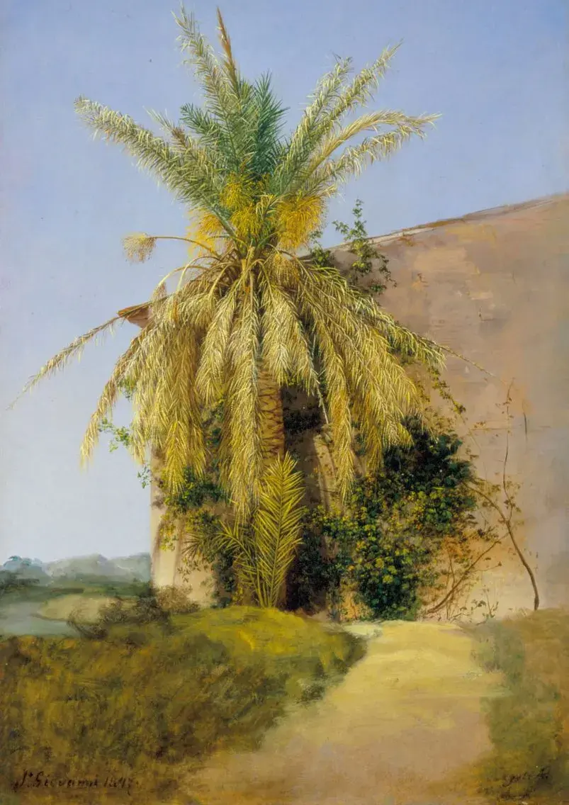 Palm (1847) by Antal Ligeti — original painting reproduced as a hand-painted oil on canvas