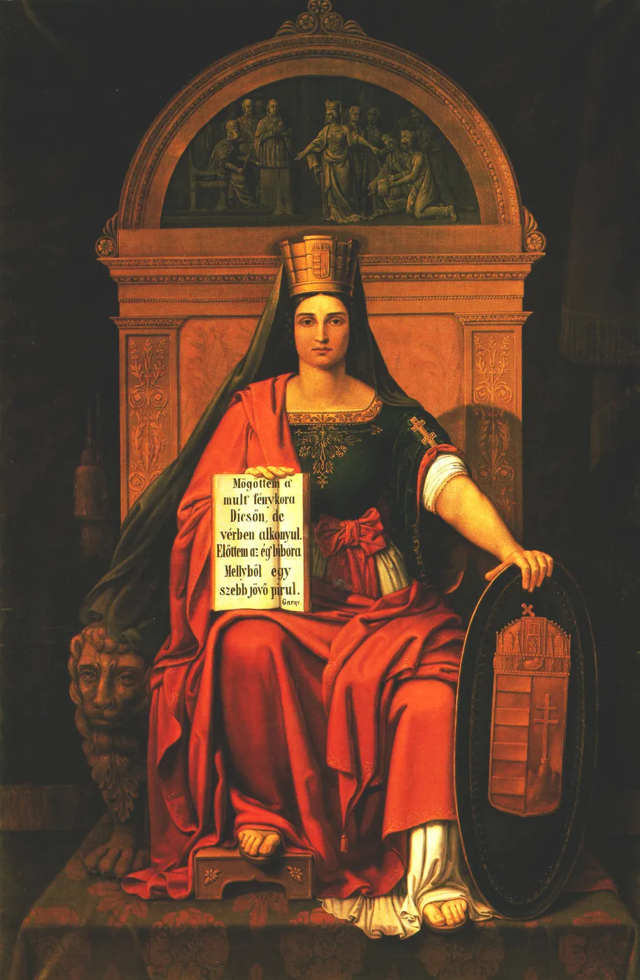 Pannonia (1844) by Ferdinánd Vidra — original painting reproduced as a hand-painted oil on canvas
