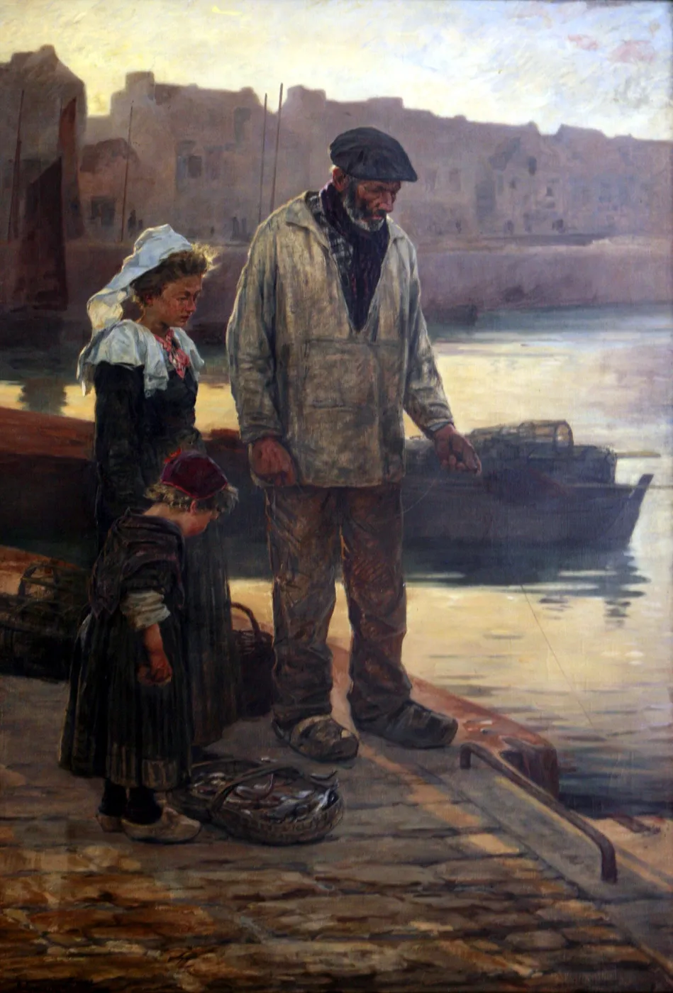 Pauvre pêcheur de Concarneau by Achille Granchi-Taylor — original painting reproduced as a hand-painted oil on canvas