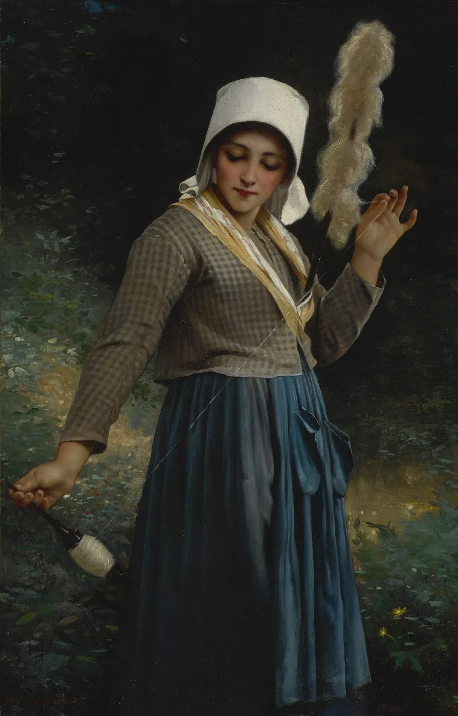 Peasant woman from the Creuse (1874) by Charles Victor Thirion — original painting reproduced as a hand-painted oil on canvas