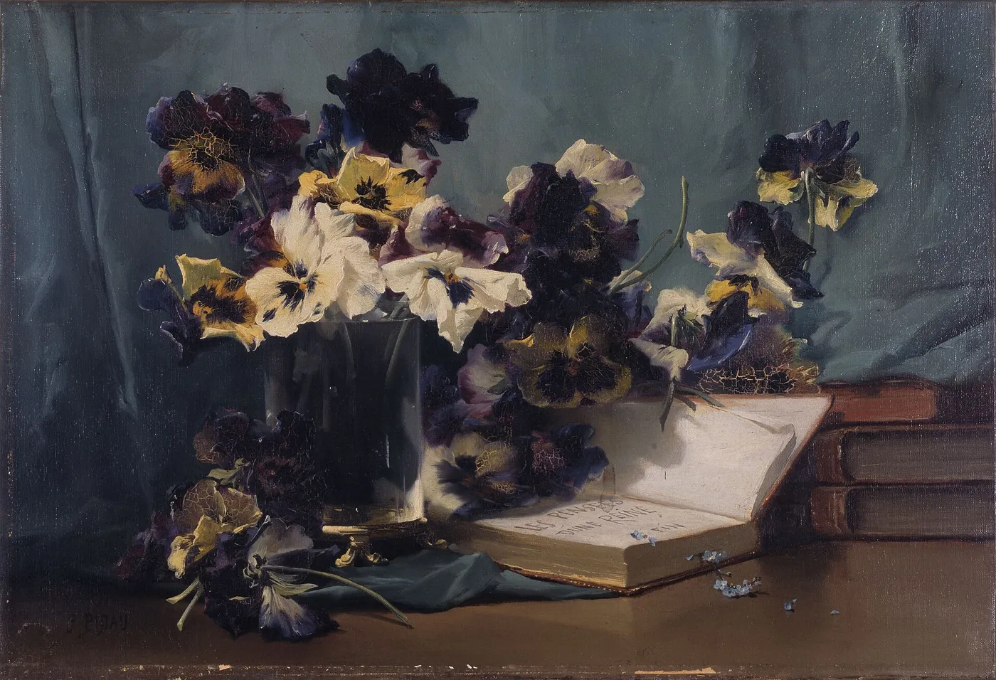 Pensées by Eugène Bidau — original painting reproduced as a hand-painted oil on canvas