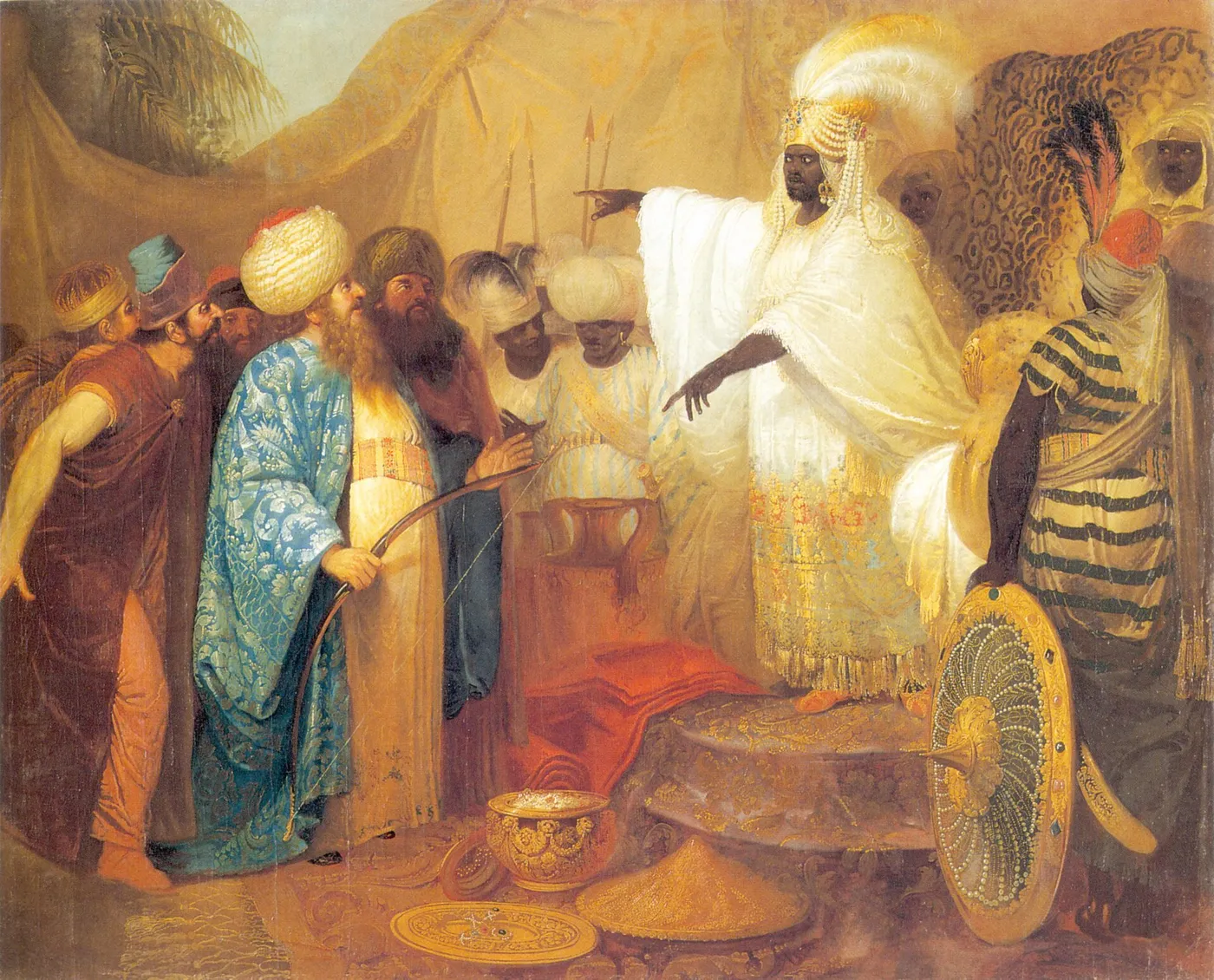 Persian Envoys before the King of Ethiopia (1785) by Franciszek Smuglewicz — original painting reproduced as a hand-painted oil on canvas