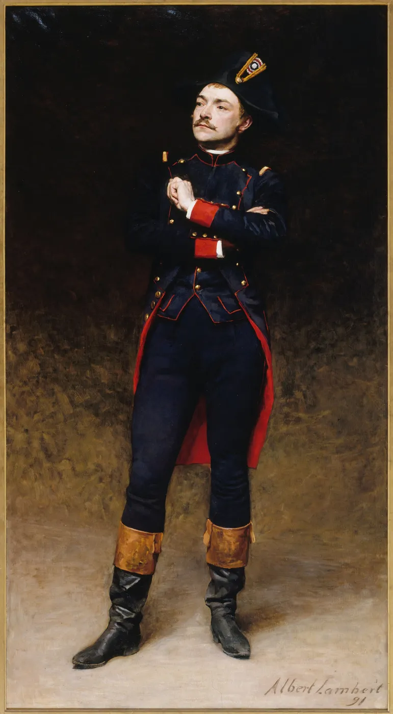 Portrait de l’acteur Léon Marais (1853-1891), dans le rôle de Martial de "Thermidor" de Victorien Sardou (1891) by Albert Antoine Lambert — original painting reproduced as a hand-painted oil on canvas