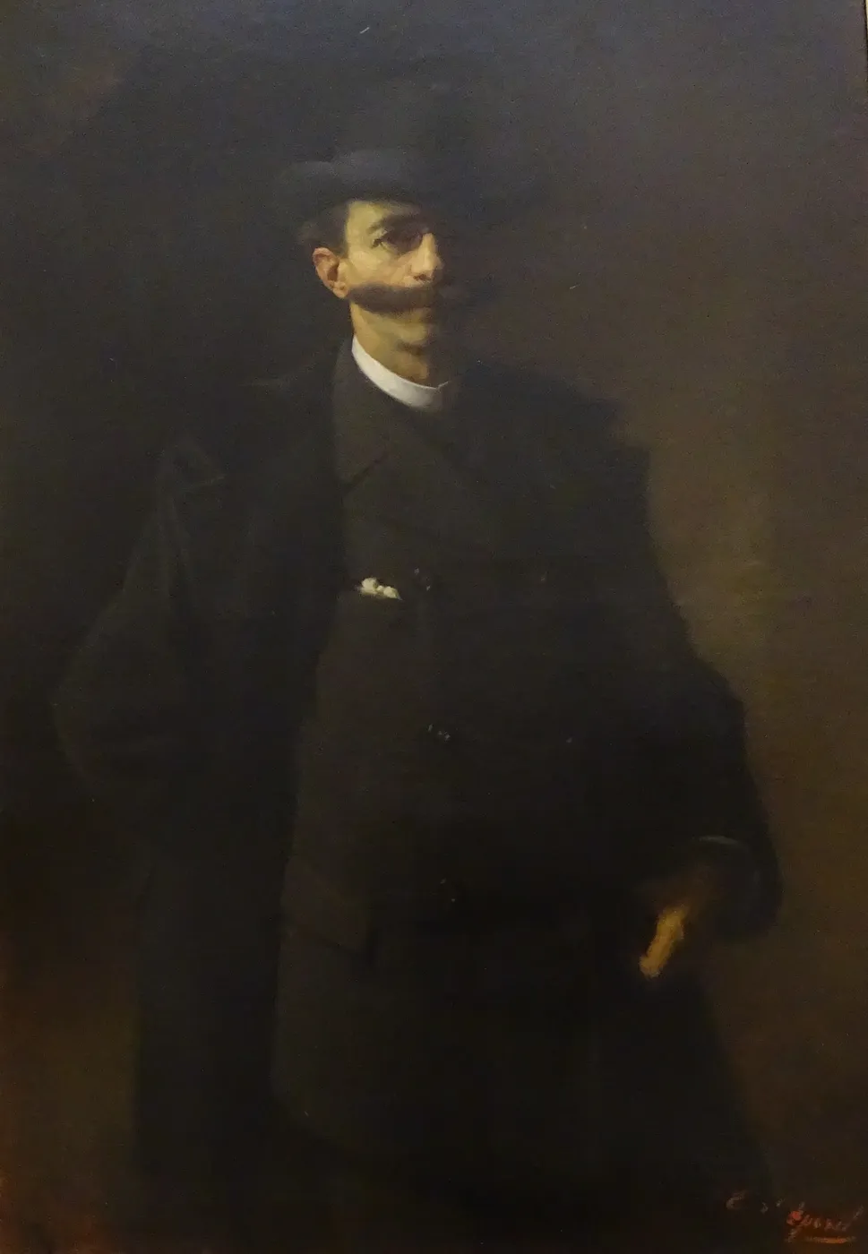 Portrait de l’auteur (1874) by Édouard d'Apvril — original painting reproduced as a hand-painted oil on canvas