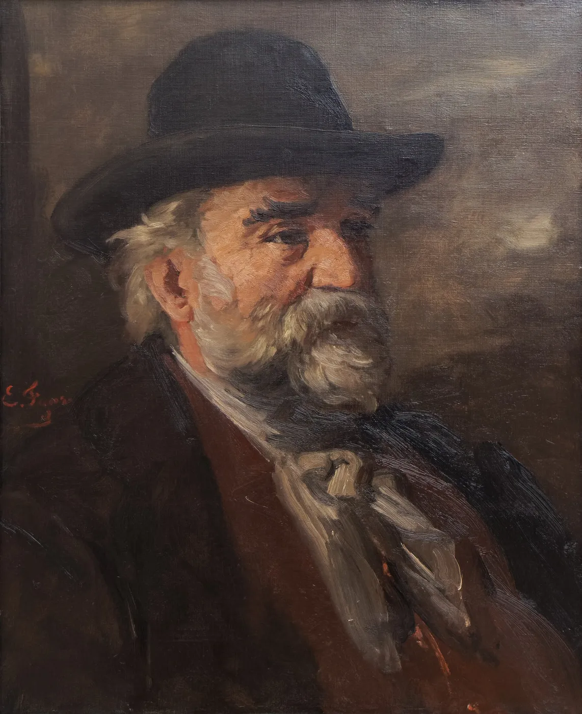 Portrait de Théodore Ravanat (1878) by Eugène Faure — original painting reproduced as a hand-painted oil on canvas