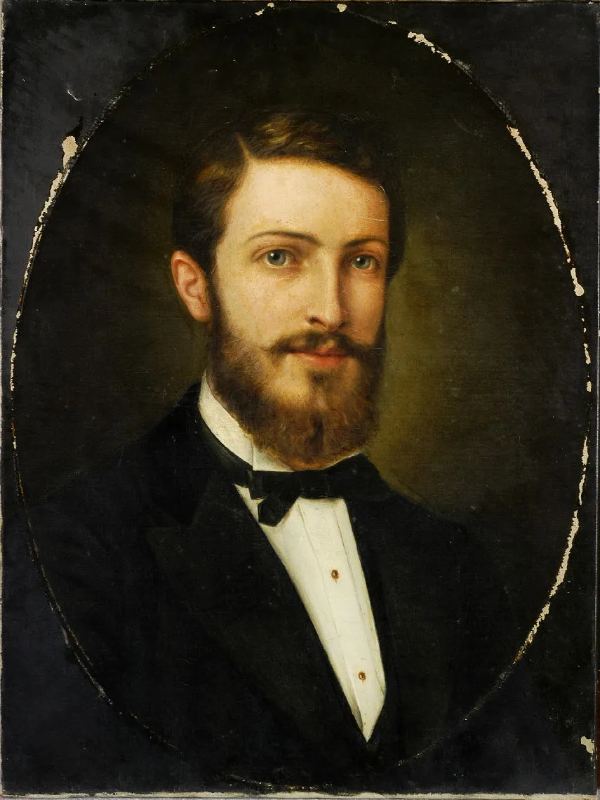Portrait du baron Édouard Douëzy d’Ollendon (1880) by Caroline Douëzy d'Ollendon — original painting reproduced as a hand-painted oil on canvas