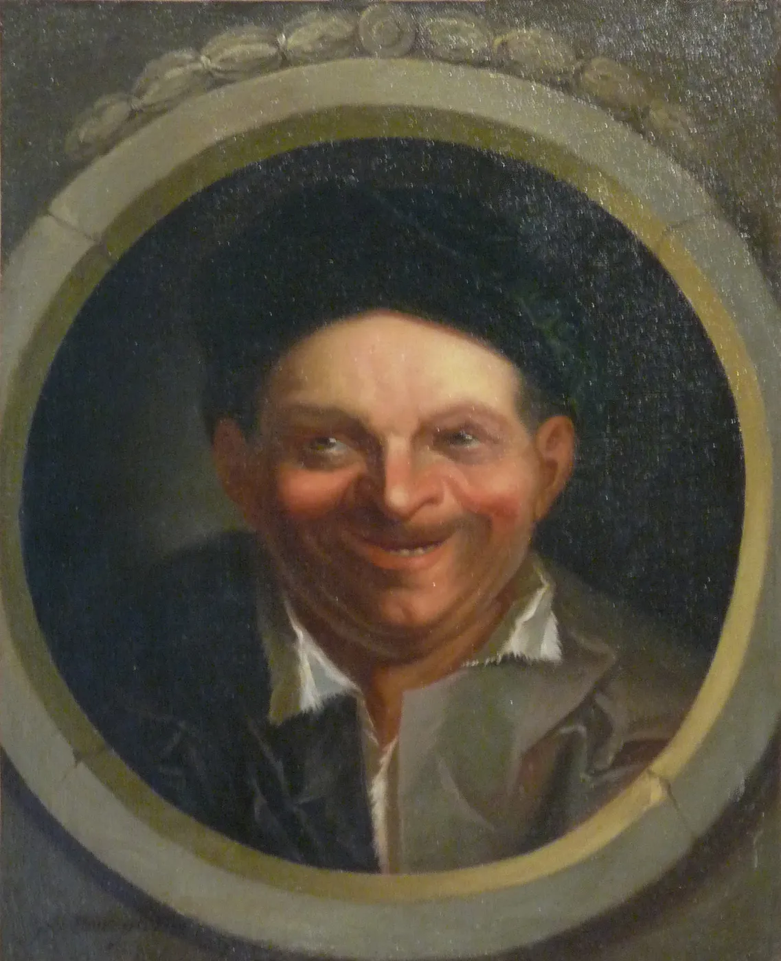 Portrait d’un rieur (1776) by Francois Simon Perillon — original painting reproduced as a hand-painted oil on canvas