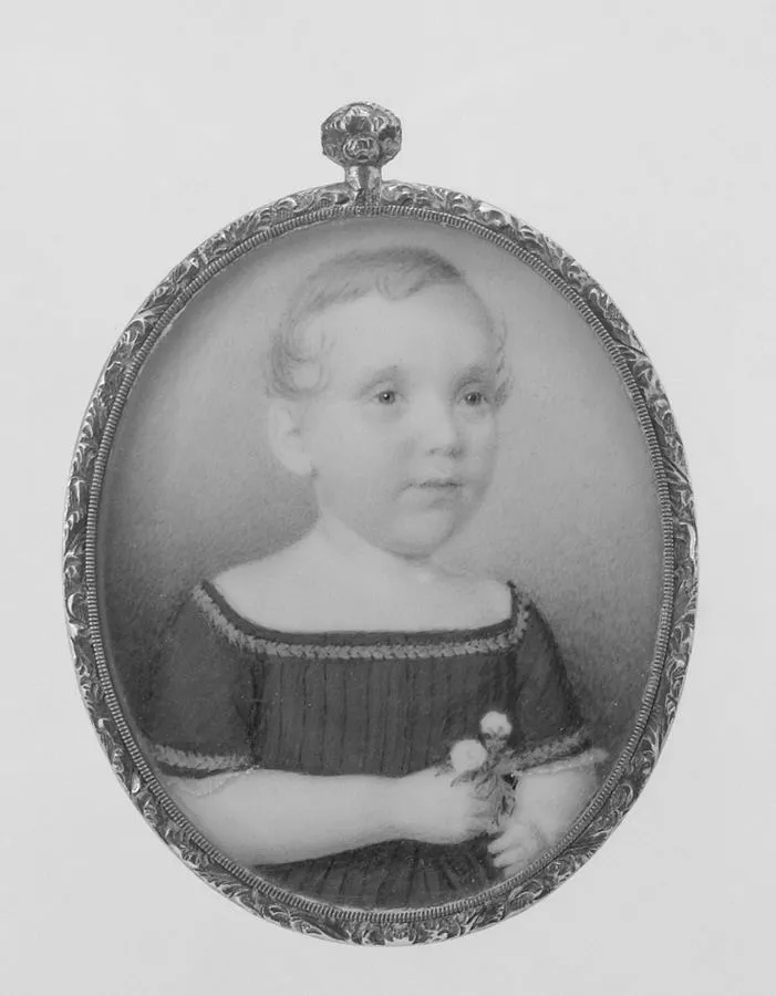 Portrait of a Boy (1829) by Elizabeth Goodridge — original painting reproduced as a hand-painted oil on canvas