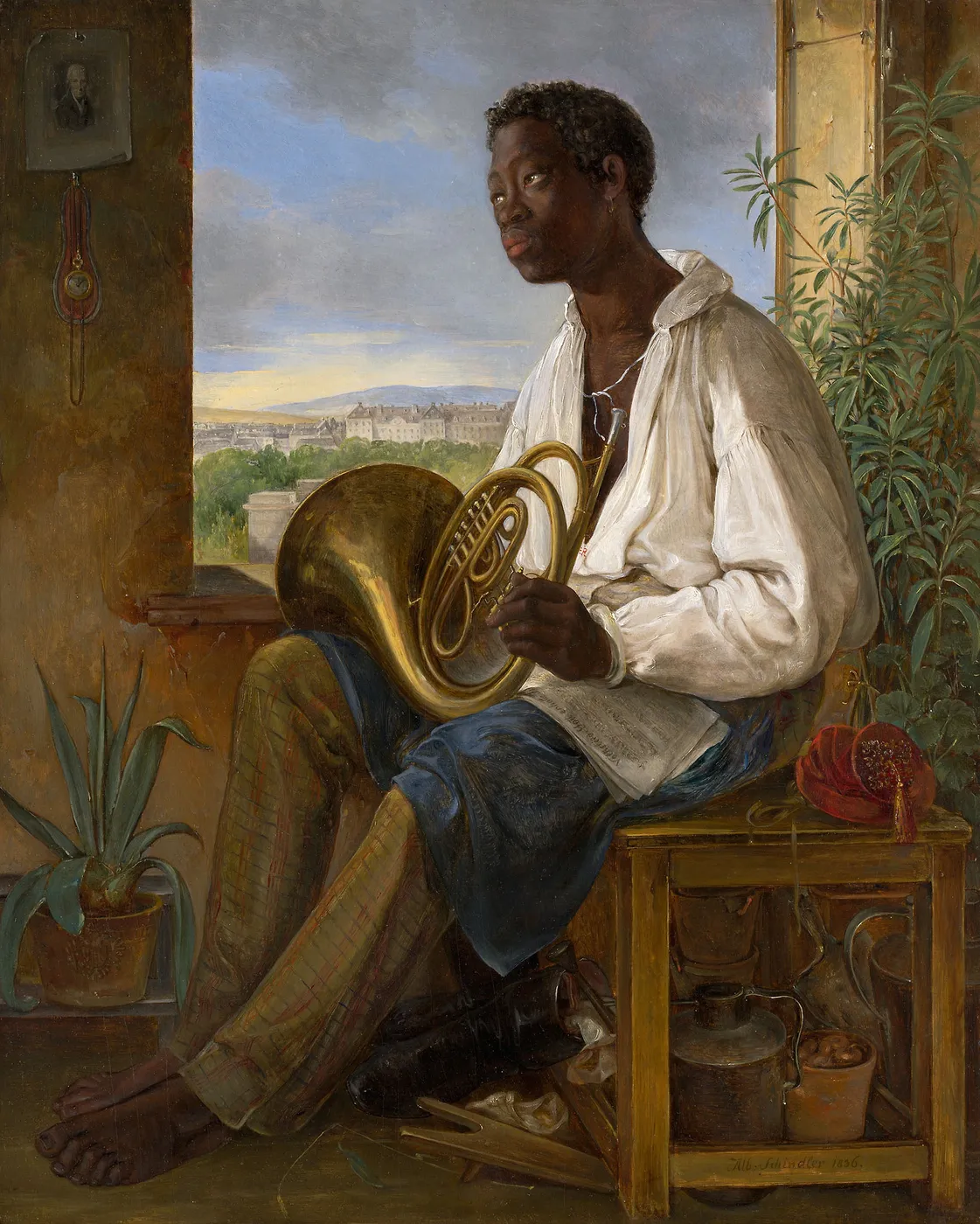 Portrait of a Gardener and Horn Player in the Household of the Emperor Francis I — Albert Schindler