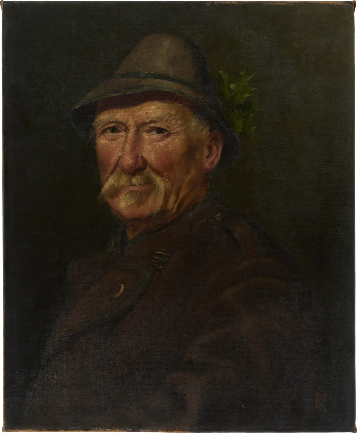 Portrait of a Hunter (1860) by Ferdinand Keller — original painting reproduced as a hand-painted oil on canvas