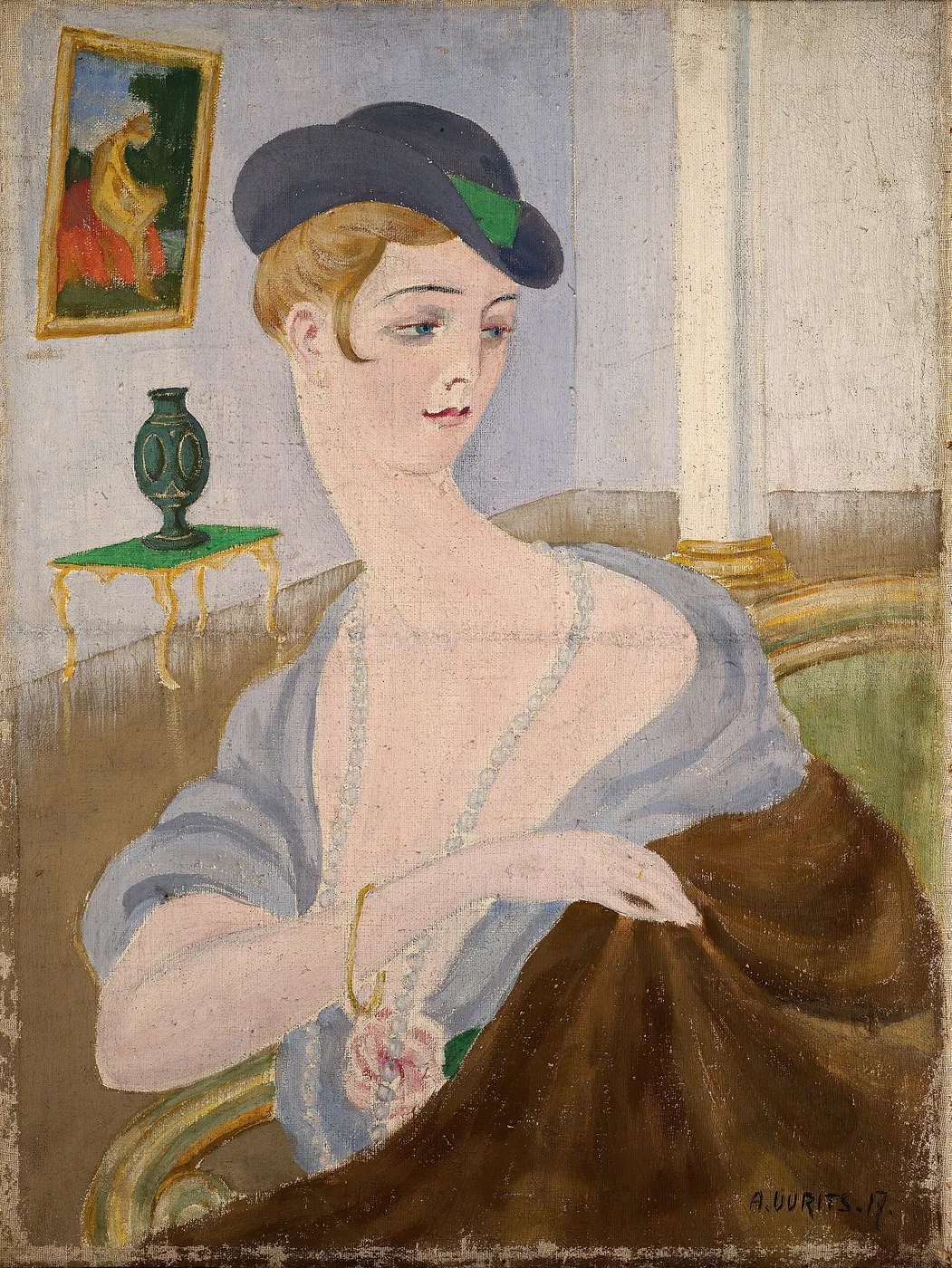 Portrait of a Lady (1917) by Aleksander Uurits — original painting reproduced as a hand-painted oil on canvas