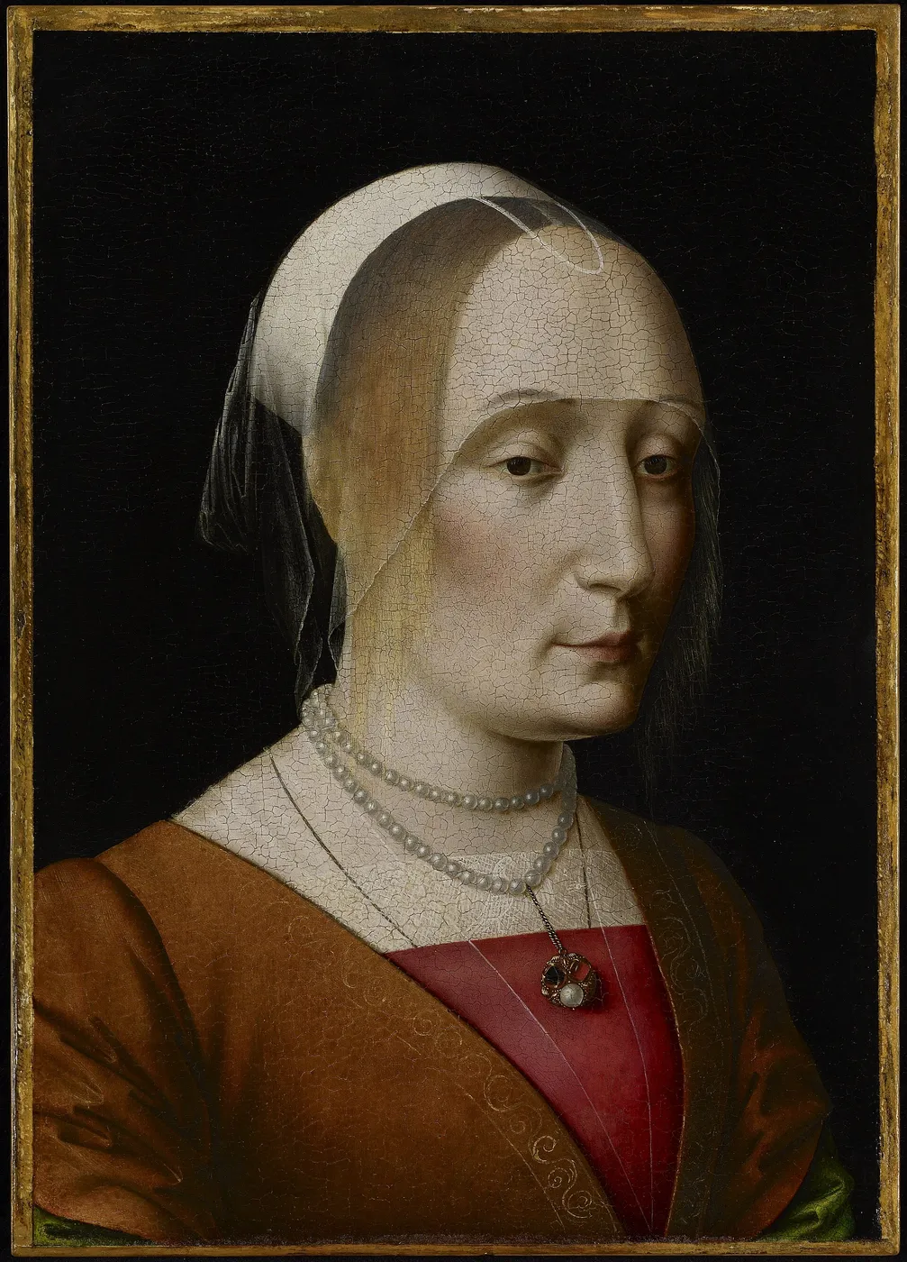 Portrait of a Lady (1450) by Benedetto Ghirlandaio — original painting reproduced as a hand-painted oil on canvas