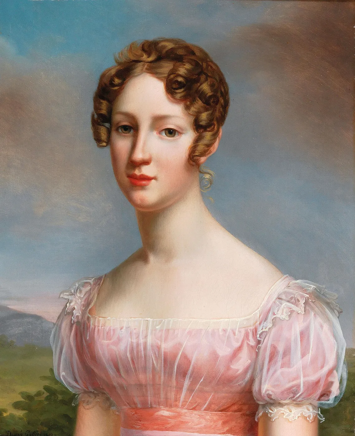 Portrait of a lady (1819) by Désirée-Charlotte Sauvageot-Galliot — original painting reproduced as a hand-painted oil on canvas