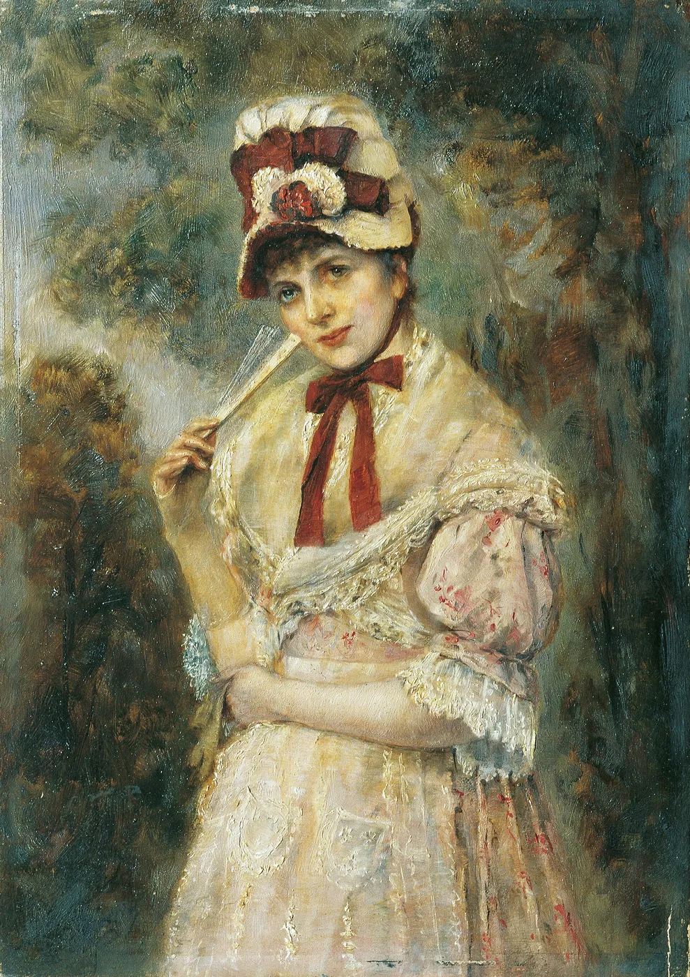 Portrait of a Lady by Eugen Horstig — original painting reproduced as a hand-painted oil on canvas